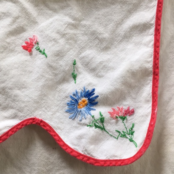 Vintage Hand Embroidered Cotton Waist Apron - Picture 3 of 6